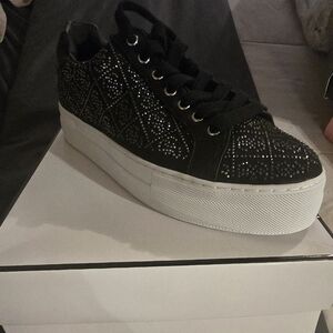 Black Studded Women's Sneakers